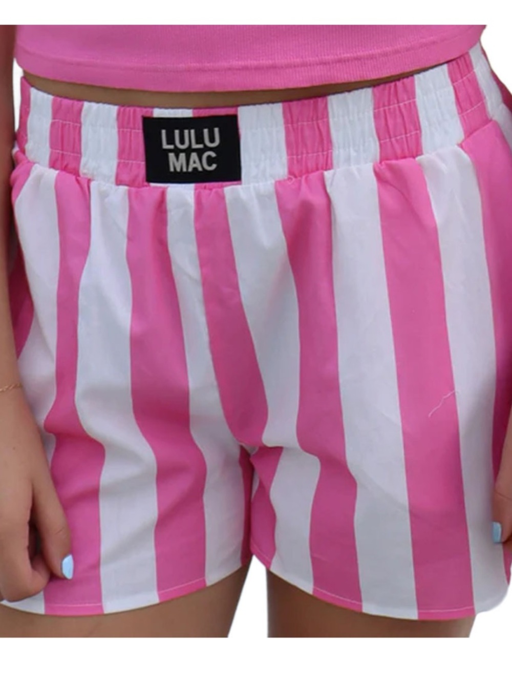 Lulu Mac Pink & White Striped Women’s Shorts